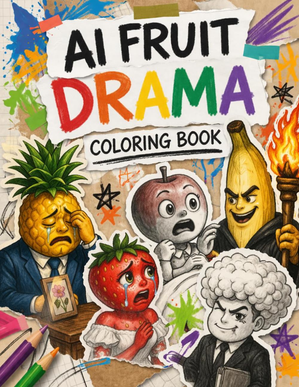 Cover of AI Fruit Drama Coloring Book by William Yard