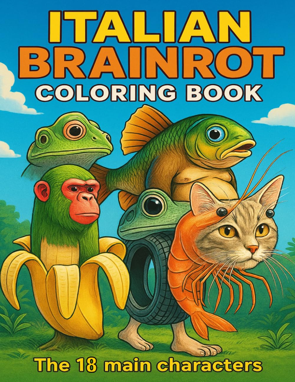Cover of Italian Brainrot Coloring Book by William Yard